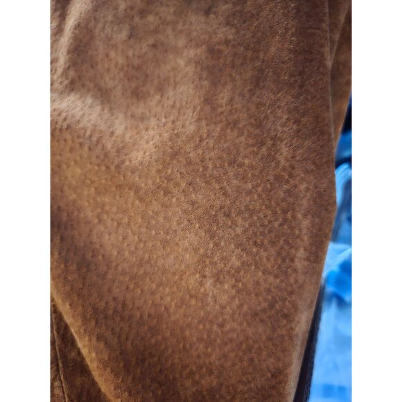 Y2K Suede Cognac Jacket Large Western Boho Cowgirl - Picture 10 of 11